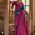 Teal Banarasi silk blend Contrast Copper Zari Weaving Saree 