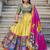 Mustard Yellow Tussar Silk Kalamkari Print Lehenga Choli