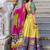 Alluring Mustard Yellow Tussar Silk Kalamkari Print Lehenga Choli