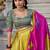 Mustard Yellow Tussar Silk Kalamkari Print Lehenga Choli
