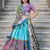 sea green kalamkari printed tussar silk lehenga set choli with dupatta