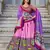 pink tussar silk foil work lehenga set choli with dupatta with dupatta