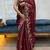 Maroon Embroidered Fancy Fabric Saree With Blouse Set