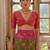 Dark Olive Banarasi silk blend Contrast Zari Weaving Saree 