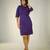 Purple poly moss plain a-line midi dress western