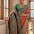 Orange Banarasi silk blend Contrast Zari Weaving Saree 