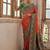 Orange Banarasi silk blend Contrast Zari Weaving Saree 