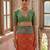 Orange Banarasi silk blend Contrast Zari Weaving Saree 