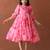 Fuchsia Pink Organza Flared Frock for (Set of 1)