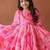 Fuchsia Pink Organza Flared Frock for (Set of 1)