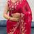 Red Fancy Fabric Embroidered Saree With Blouse Set