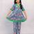 Blue Printed Floral Cotton Top and Pant Set for Girls