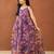 Rakhi Special Purple Floral Organza Maxi Dress with Zari Work & Matching Pants 