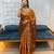 Gold FENDI CHIFFON Embroidered Saree With Blouse