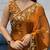Gold FENDI CHIFFON Embroidered Saree With Blouse