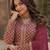 Wine Embroidered faux georgette anarkali suit 