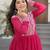 Rani pink georgette embroidery beads & sequins work fully stitched layered anarkali gown