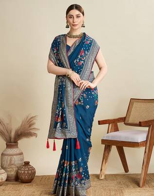 BlueWoven with table printed cotton saree 5
