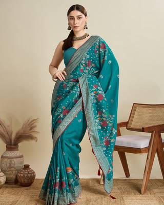 Rama blended cotton wevon with table printed sober fancy saree 5