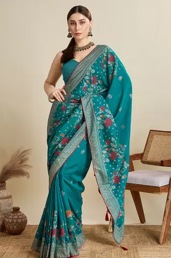 Rama blended cotton wevon with table printed sober fancy saree