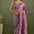 ready to wear purple color chiffon fabric saree for graceful bollywood style saree