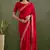 ready to wear red color chiffon fabric saree for graceful bollywood style saree