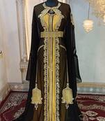 Black and gold designer moroccan party wear kaftan