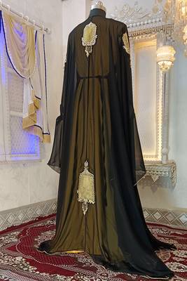 Black and gold designer moroccan party wear kaftan 5