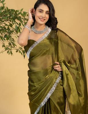 ready to wear mahendi chiffon saree graceful style saree 3