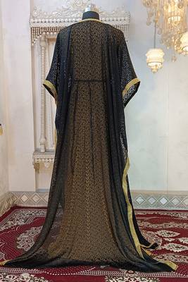 Black and gold islamic wedding designer moroccan kaftan 5