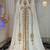 White and gold wedding party wear moroccan kaftan
