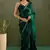 ready to wear green color chiffon fabric solid partywear saree