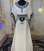 White and black stylish arabic takchita kaftan