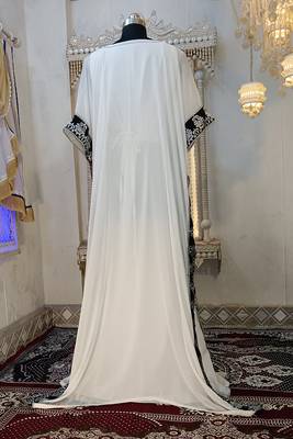 White and black stylish arabic takchita kaftan 5