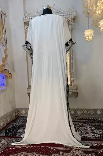 White and black stylish arabic takchita kaftan