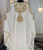White designer islamic wedding long kaftan