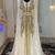 White and gold moroccan hand beaded designer kaftan