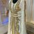 White and gold moroccan hand beaded designer kaftan