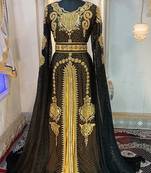 Black and gold wedding islamic moroccan kaftan