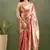 ready to wear rose gold color chiffon fabric solid partywear saree