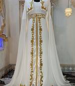 White and gold arabic takchita wedding kaftan
