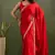 ready to wear red color chiffon fabric solid partywear saree