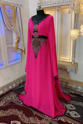 Gulal pink islamic arabic stylish designer caftan 3