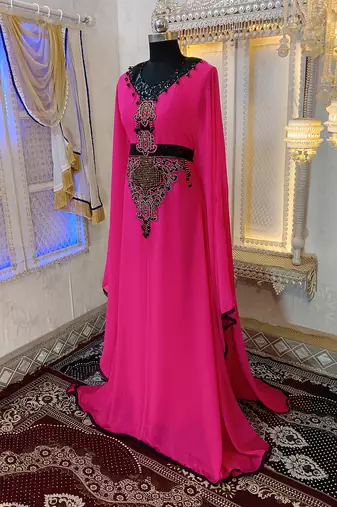 Gulal pink islamic arabic stylish designer caftan