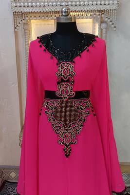 Gulal pink islamic arabic stylish designer caftan 4
