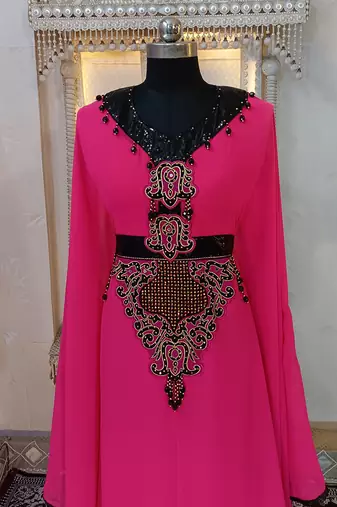 Gulal pink islamic arabic stylish designer caftan