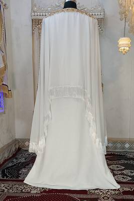 White islamic designer embroidery kaftan 5