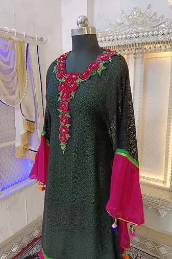 Black designer takchita kaftan