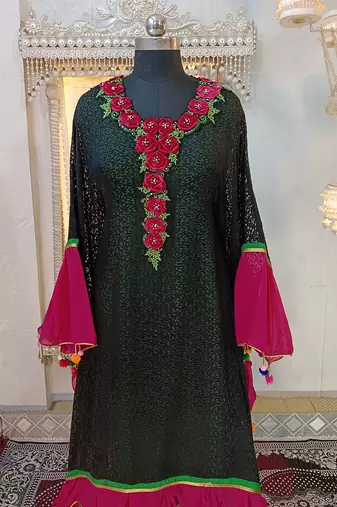 Black designer takchita kaftan