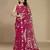 Dark pink color soft net fabric multy thread embroidery work smart partywear saree